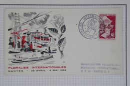 B145 FRANCE BELLE LETTRE   1956 FLORALIES NANTES    +N° 974  75F + AFFRANCH. PLAISANT - Lettres & Documents