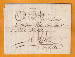 1822 - Marque Postale 72 VERSAILLES Sur Lettre Pliée Avec Correspondance De PARIS Vers METZ - Entre Militaires - 1801-1848: Vorläufer XIX