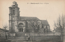 CARTE POSTALE ORIGINALE ANCIENNE : MONTJAVOULT L'EGLISE ANIMEE OISE (60) - Montjavoult