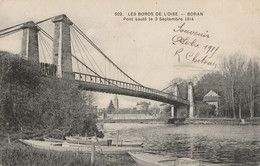 CARTE POSTALE ORIGINALE ANCIENNE :  BORAN SUR OISE BORDS DE L'OISE L' OCTROI DU PONT SAUTE LE 3 SEPTEMBRE 1914 OISE (60) - Boran-sur-Oise