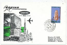 AVION AVIATION AIRWAYS SABENA FDC  1er VOL BOEING LAGOS-BRUXELLES 1965 - Vliegvergunningen