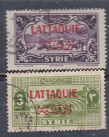 Lattaquié N° 9 + 10 O Timbres De Syrie Surchargés, Partie De Série : Les 2 Valeurs Oblitérées, TB - Used Stamps
