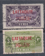 Lattaquié N° 9 + 10 O Timbres De Syrie Surchargés, Partie De Série : Les 2 Valeurs Oblitérées, TB - Usati