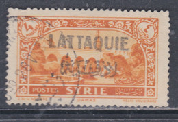 Lattaquié N° 11 O Timbres De Syrie Surchargés, Partie De Série : 4 Pi Orange Oblitération Moyenne Sinon TB - Usados