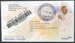 COSTA RICA 2019 150th Anniversary Of Mahatma Gandhi Commercial Used Registered FDC To India (**)  RARE Cover - Costa Rica