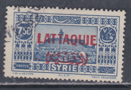 Lattaquié N° 14 O Timbres De Syrie Surchargés, Partie De Série : 7 Pi 50 Bleu Oblitération Légère Sinon TB - Usati