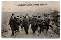 IVRY/SEINE-1910-Crue Seine-M.Fallières Presi De La République,Mrs Briand,Millerand & Lépine Visitent Les Inondés, Animée - Ivry Sur Seine