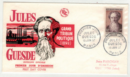 France // FDC // 1950-1959 // Lettre 1er JourJules Guesde 15.06.1957 - 1950-1959