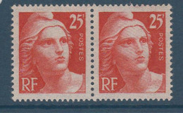 N° 729 GANDON 25 F VARIETE VISAGE STRIE TENANT A NORMAL ** - Unused Stamps