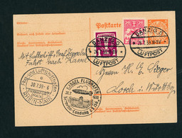 Zeppelin Vertragsstaatenpost Danzig Via Frankfurt Kassel Fahrt 1939 - Enteros Postales