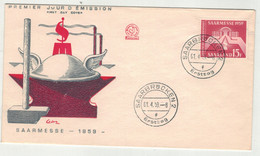 Sarre // FDC // 1958 // Lettre 1er Jour Saarmesse 1959 Du 01.04.1959 - Cartas & Documentos