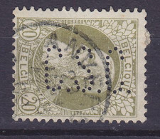 Belgium Perfin Perforé Lochung 'C.S.C.' Mi. 72, 20c. Leopold II. Stamp ANVERS Cancel (2 Scans) - 1909-34
