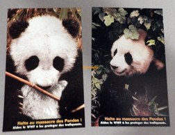 4 Cartes Postales Souples Du WWF : Panda Et Tigre - Otros & Sin Clasificación