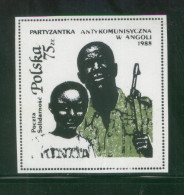 POLAND SOLIDARNOSC SOLIDARITY (POCZTA SOLIDARNOSC) ANTI-COMMUNIST PARTISANS IN ANGOLA STAMP - Solidarnosc-Vignetten