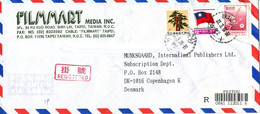 Taiwan Registered Air Mail Cover Sent To Denmark 26-3-1981 Topic Stamps - Airmail