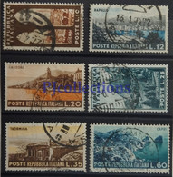 U35- ITALIA - ITALY 1953 TURISTICA - TOURISTIC SET 6 STAMPS USATI - USED - Lotti E Collezioni