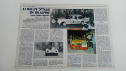 Coupure De Presse Rallye De San Remo De 1977 - Autres & Non Classés