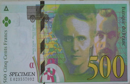 Carte Postale Représentant Billet 500 Francs Marie Curie Pierre Curie - Banques