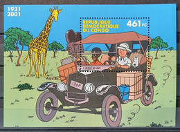 2001 - Democratic Republic Of Congo - MNH - Tintin In Africa - Souvenir Sheet Of 1 Stamp - Autres & Non Classés