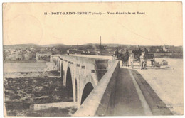 PONT SAINT ESPRIT GARD : VUE GENERALE ET PONT - CIRCULEE - Pont-Saint-Esprit