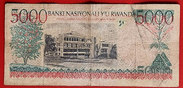 RWANDA RUANDA BILLET 5000 BANK NOTE BANQUE NATIONALE DE RWANDA 1998 USED - Rwanda