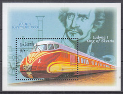 GAMBIA  Block 657, Postfrisch **, Lokomotiven Aus Aller Welt, 2003, VT 10.5 (Deutschland 1953), König Ludwig I. - Trenes