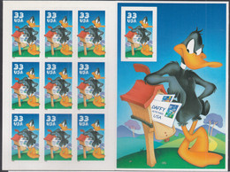 USA  Folioenblatt Mit 10x 3114, Postfrisch **, Comicfigur Daffy Duck, 1999 - 1981-...