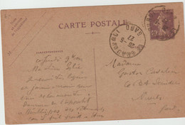 5462 - Entier Postal Carte Postale Semeuse Cachet Le Grau Du Roi 1927 Pour Cavalier à Nimes - Standaardpostkaarten En TSC (Voor 1995)