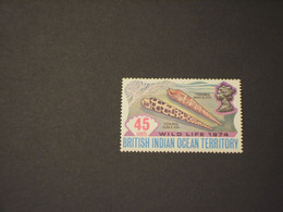 BRITISH INDIAN OCEAN - 1974 CONCHIGLIE 45 C.- NUOVO(++) - Territorio Británico Del Océano Índico