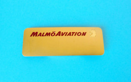 MALMO AVIATION (now Braathens Regional Aviation) - Sweden Nice Large Gold Plated Breast Badge * Sverige Suede Airlines - Tarjetas De Identificación De La Tripulación