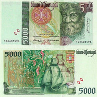 PORTUGAL 5000 ESCUDOS CH.3, P190 - 02/07/1998, "VASCO DA GAMA" Navigator Serie, UNC - Portugal