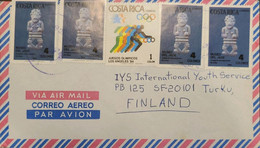 J) 1984 COSTA RICA, OLYMPIC GAMES, OLYMPIC GAMES, JADE MUSEUM, MULTIPLE STAMPS, AIRMIAL, CIRCULATED COVER, FROM COSTA RI - Costa Rica