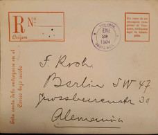 J) 1904 COSTA RICA, REGISTERED, POSTCARD, CIRCULATED COVER, FROM COSTA RICA TO GERMANY - Costa Rica