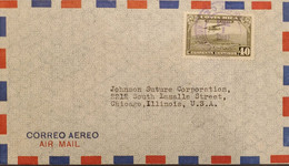 J) 1941 COSTA RICA, AIRPLALNE OVER CITY, AIRMAIL, CIRCULATED COVER, FROM COSTA RICA TO CHICAGO - Costa Rica