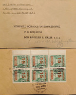 J) 1956 COSTA RICA, STATUTE, MULTIPLE STAMPS,AIRMAIL, CIRCULATED COVER, FROM COSTA RICA TO CALIFORNIA - Costa Rica