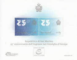 San Marino 2013, 25 Years San Marino Memphership In The European Council, MNH S/S - Nuovi