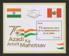 Peru 2022 , India 75 Years Of Independence , Flags , MNH - Neufs