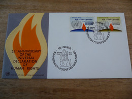 (6) UNITED NATIONS -ONU - NAZIONI UNITE - NATIONS UNIES * FDC's 1973 * 25th Anniversary Of The Universal Declaration - Cartas & Documentos