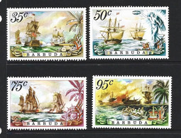 Barbuda 1975 Ships And Sea Battles Set Of 4 MNH - Barbuda (...-1981)