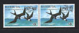 Barbuda 1975 Apollo & Soyuz Space Overprints On $5 Frigate Bird Se Tenant Pair MNH - Barbuda (...-1981)