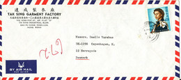 Hong Kong Air Mail Cover Sent To Denmark 4-2-1973 - Brieven En Documenten