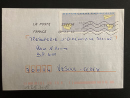 LETTRE VIGNETTE 0,63 EUR OBL.MEC.18-11 13 LA POSTE 22663A - 2000 « Avions En Papier »