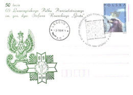 Poland:50 Years Leszczynskiego Pulku Special Cancellation 1994 - Brieven En Documenten