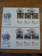 (6) UNITED NATIONS -ONU - NAZIONI UNITE - NATIONS UNIES * 2 FDC'S 1989  * HUMAN RIGHT. - Briefe U. Dokumente