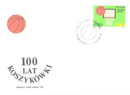 Poland:100 Years Basketball Special Cancellation 1991 - Briefe U. Dokumente