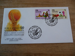 (6) UNITED NATIONS -ONU - NAZIONI UNITE - NATIONS UNIES * FDC 1988  *For A World Without Hunger, Food, Bread, Corn, - Brieven En Documenten
