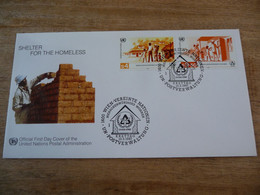 (6) UNITED NATIONS -ONU - NAZIONI UNITE - NATIONS UNIES * FDC 1987  * SHELTER FOR THE HOMELESS. - Covers & Documents