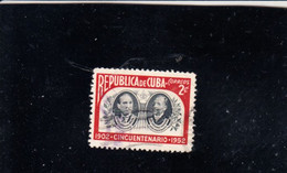 CUBA  1952 - Yvert  359° -  Repubblica -.- - Usados