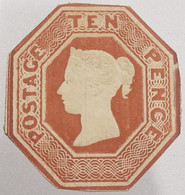 UK GB GREAT BRITAIN 1847 10d Brown SG57 MINT MNG EMBOSSED To Shape Victoria High Value MINT As Per Scan - Nuovi