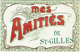 Mes Amitiés De St.-Gilles. Ajouts De Tissu - Feutre. Art Nouveau. - St-Gilles - St-Gillis